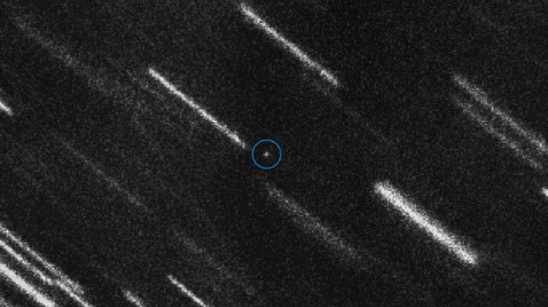 지난 2012년 유럽우주기구(ESA)가 촬영한 소행성 2012 TC4. 사진에서 동그라미 부분이 2012 TC4이다. (사진=ESA 홈페이지)