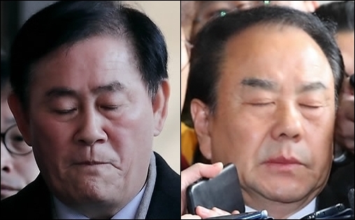 최경환(왼쪽)·이우현(오른쪽) 자유한국당 의원.(사진=연합뉴스)