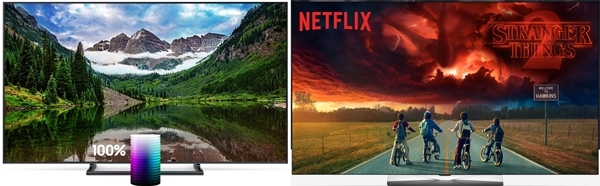 삼성전자 QLED TV(왼쪽)와 LG전자 OLED TV (사진=삼성전자·LG전자 홈페이지)