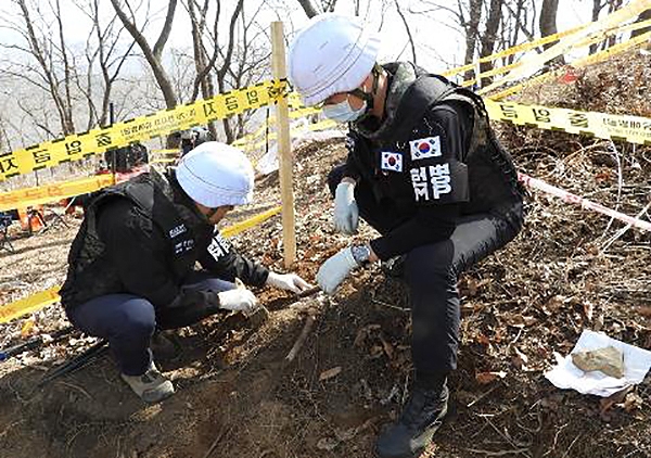 DMZ 화살머리고지 '6·25 전사자' 유해발굴 현장 (사진=국방부)