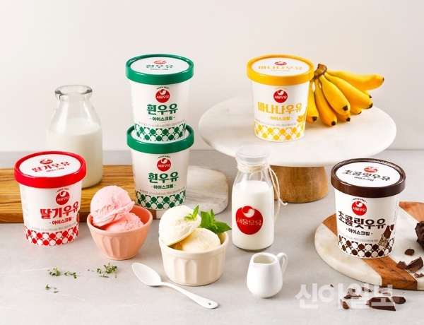 서울우유가 출시한 ‘홈타입 아이스크림’ 4종. 이들 제품 모두 국산 원유 100%를 사용했다. (사진=서울우유)