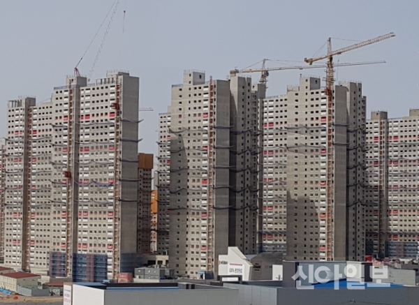 작년 3월 인천시 서구 검단신도시 아파트 건설 현장. (사진=신아일보DB)
