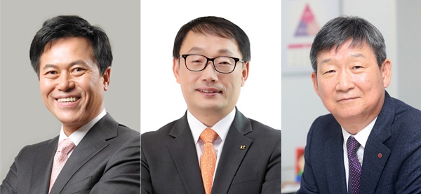 (왼쪽부터) 박정호 SKT 사장, 구현모 KT 사장, 황현식 LGU+ 사장.(사진=각사)