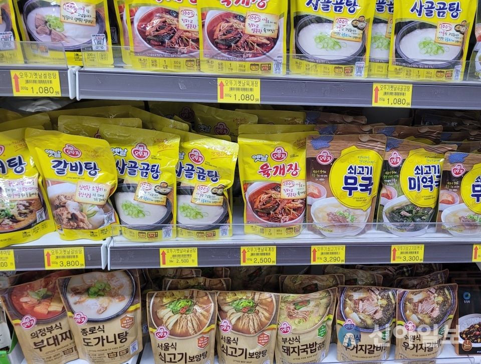 국탕찌개 등 오뚜기 간편식 제품들. [사진=박성은 기자]