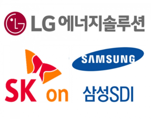 LG에너지솔루션·SK온·삼성SDI 로고.