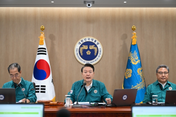 윤석열 대통령이 21일 서울 용산 대통령실 청사에서 열린 을지 및 제35회 국무회의에서 발언하고 있다. (사진=대통령실)