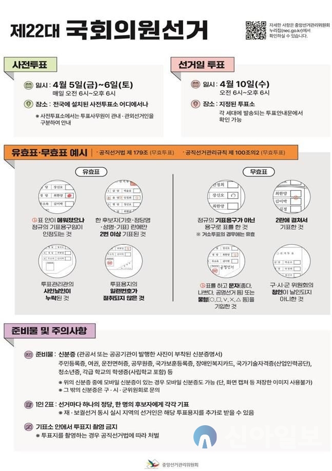 제22대 국회의원선거 및 재보궐선거 사무 본격 착수 투표 홍보 포스터 (자료=대전시)
