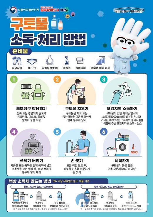 구토물 소독처리방법 카드뉴스 (자료=대전시)