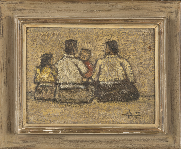 박수근, 〈가족〉 1956, 보드에 유채, 18.0×24.0cm(사진=양구군립박수근미술관)