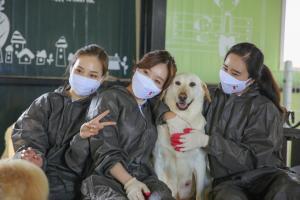 티웨이항공, 유기견 보호소 봉사활동…후원금 전달·청소 진행