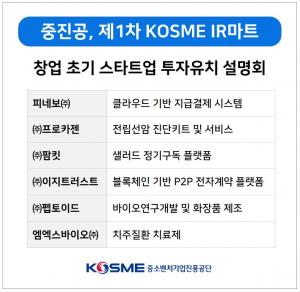 중진공, 창업 초기 스타트업 테마 KOSME IR마트 개최