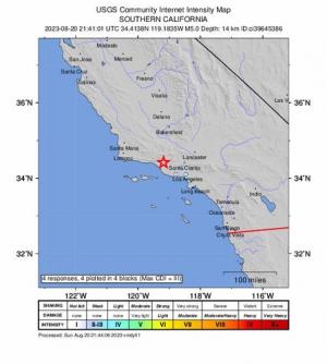 美 LA 인근 오하이서 규모 5.1 지진… 피해 보고 없어