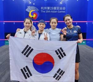 [아시안게임] 여자 스쿼시, 단체전 '동메달'…준결승서 말레이에 패