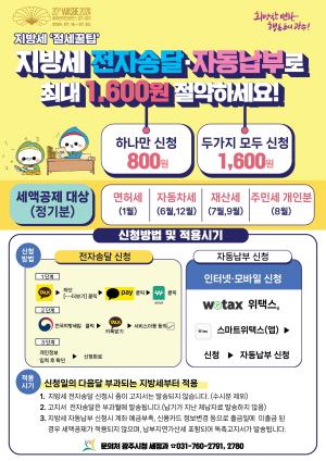경기도 광주시, 지방세 전자송달·자동납부로 최대 1600원 절약