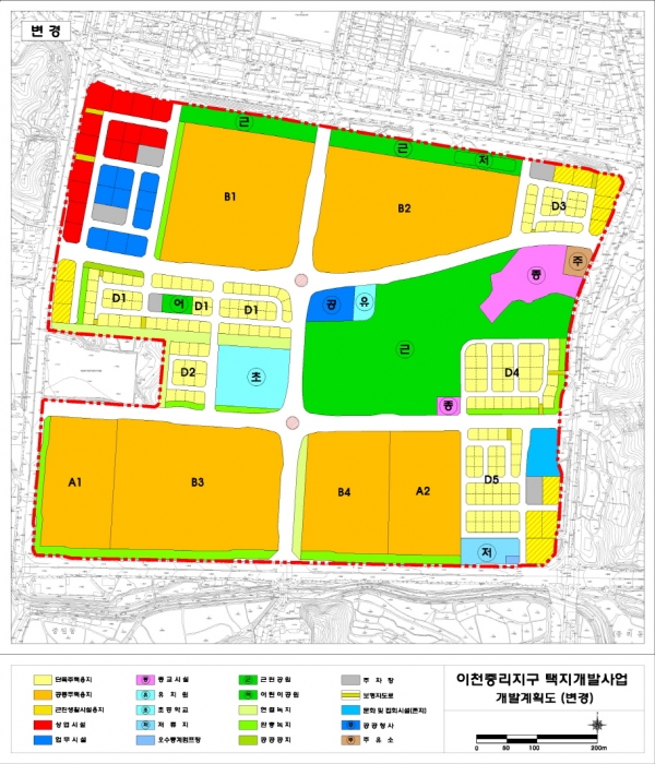 경기도 이천시 중리지구 택지개발사업 계획도 (자료=이천시)