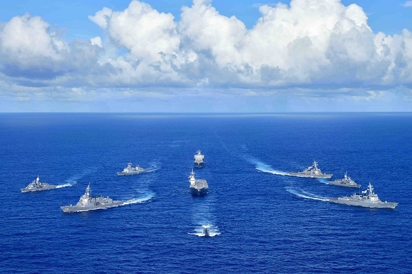 지난 11일 한미일, 호주 등 4개국이 괌 인근 해상에서 미국 주관 실시한 해군연합훈련. (사진=연합뉴스)