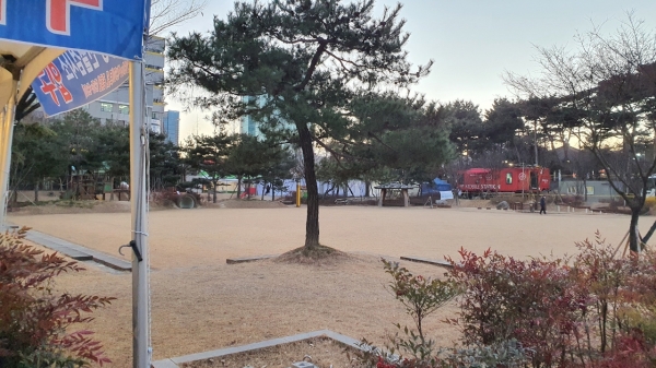 시청남문광장 선별검사소 입구 1월 20일 오전 8시 모습(사진=정태경 기자)
