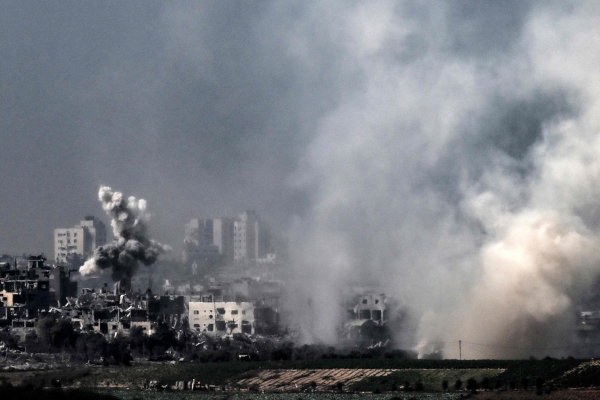 이스라엘군의 공습 이후 북부 가자지구에서 연기가 피어오르는 모습(사진=연합뉴스)