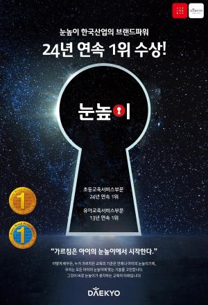 대교 눈높이, '한국산업의 브랜드파워' 24년 연속 1위