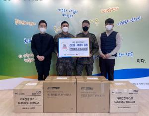 75보병사단 전진용·박광수 중위, 마스크 1만 장 기부